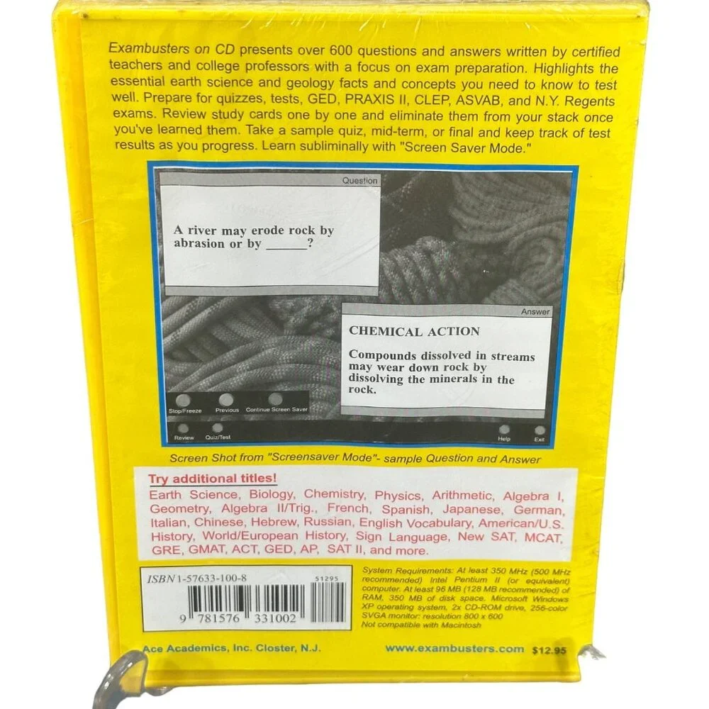 Ace Academics Exambusters Earth Science & Geology Study Cards On CD-Rom New